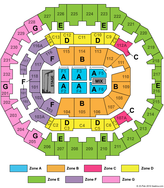 FedExForum End Stage Zone Seating Chart